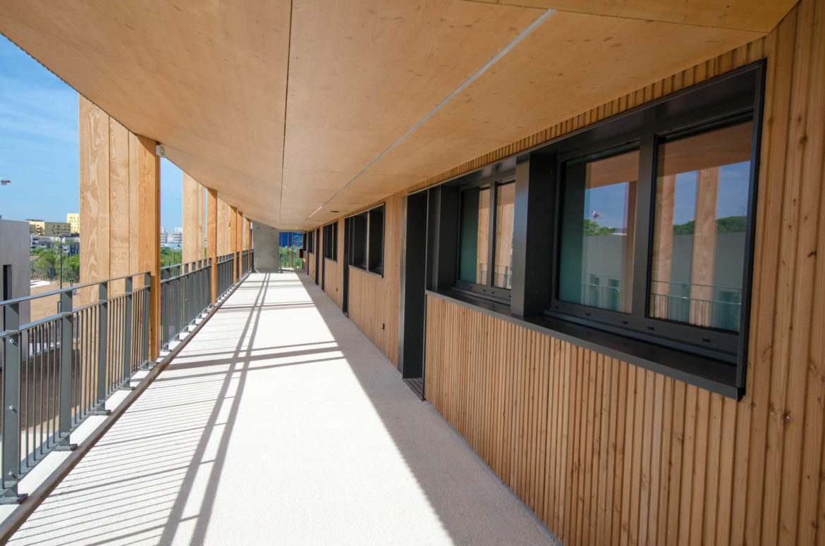 Collège modulaire bois Montpellier Port Marianne